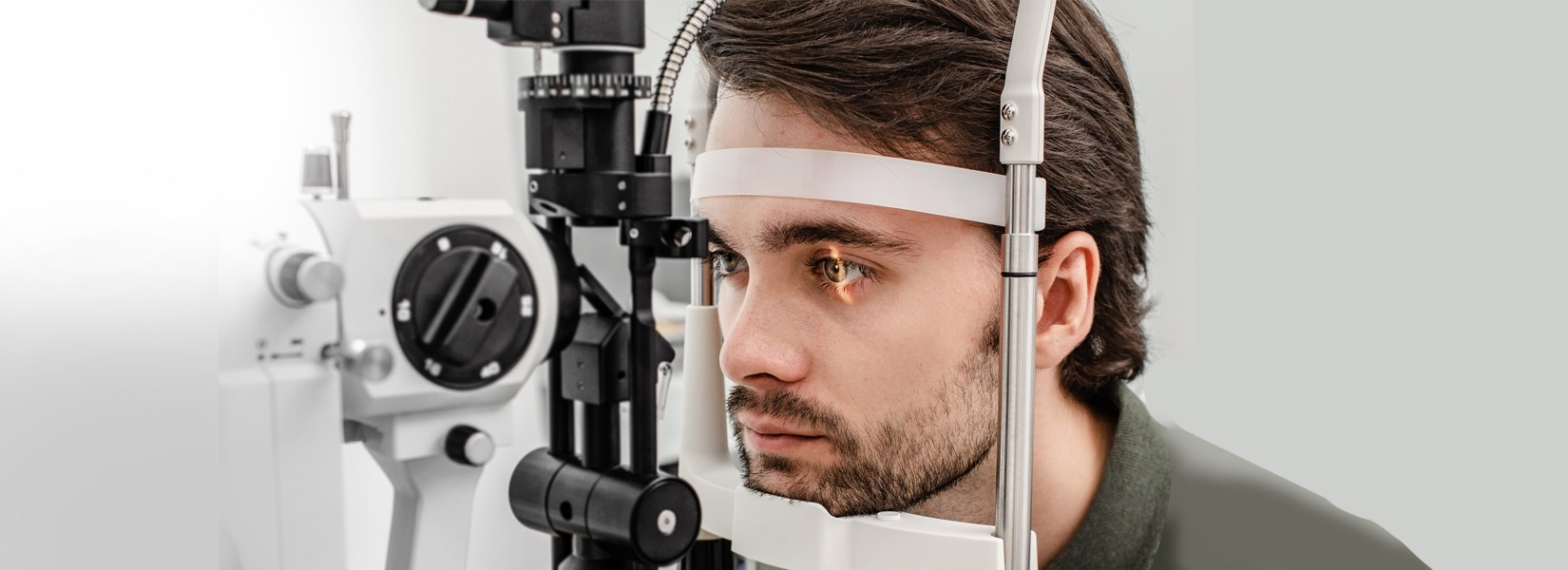 young man during eye exam in Clyde